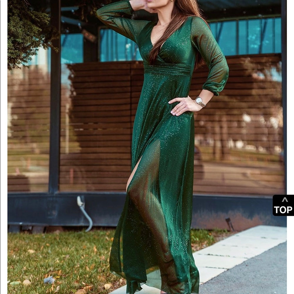 Hunter green special occasion dress